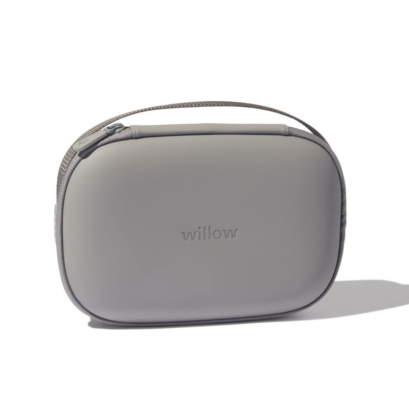 Willow Breast Pump Carrying Case, Grey, Use with Hands Free Wearable Breast Pumps, Ultra Durable Hard Shell Breast Pump Case with Removable Tray, Compact and Discreet - Image 1